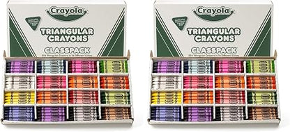Crayola Triangular Crayon Classpack, 16 Assorted Toddler Crayons, Anti Roll, Bulk School Classroom Essentials, Preschool & Kindergarten Must Haves, 256 Count, (Pack of 2)
