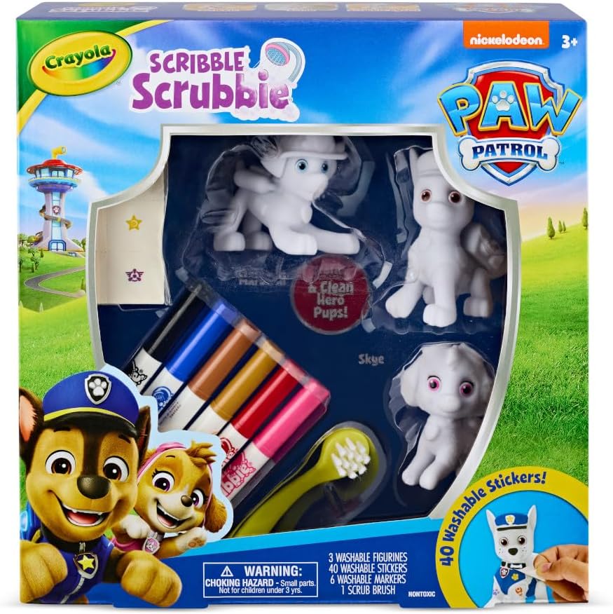 Crayola Scribble Scrubbie PAW Patrol Figurine Playset, Customizable PAW Patrol Toys & Gifts for Toddlers, Reusable Coloring Activity, Ages 3+