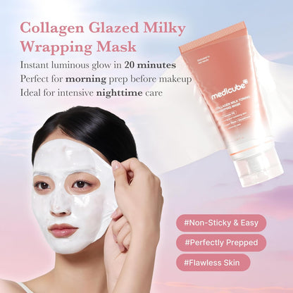 medicube Wrapping Mask Collagen Glazed Milky Glow - Daytime Peel Off Mask