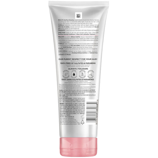 L'Oreal Paris Glossing Sulfate Free Shampoo with Glycolic Acid, Hair Care for Lasting Shine and Smoothness for Dull, Dry Hair, EverPure, 6.8 Fl Oz, (Pack of 2)