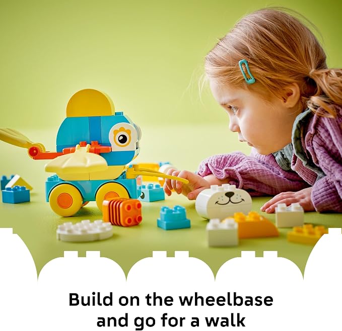 LEGO DUPLO Town 3 in 1 Animals on Wheels Building Toy - Learning Play Set for Toddler Boys & Girls, Ages 2+ - Animal Building Blocks for Sensory Skills Practice - Pretend Play Gift Idea - 10448