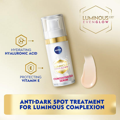 NIVEA Cellular Luminous 630 Face Care Set – Daily Facial Cream 40 ml (1.35 fl oz) and Facial Serum 30 ml (1.01 fl oz) – Lightweight Cosmetic Skincare Duo for Everyday Beauty Routine, Gift Box Set