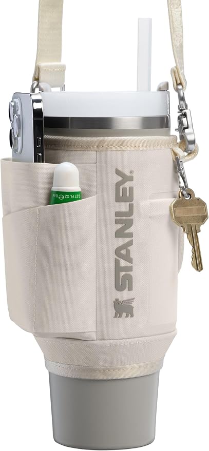 STANLEY All Day Quencher Carry All for 30 oz Tumbler with Handle | Crossbody Bag with Phone Holder Pocket, Card Sleeve & Detachable Strap | Water Bottle Carrier Bag | BPA-Free | Cream