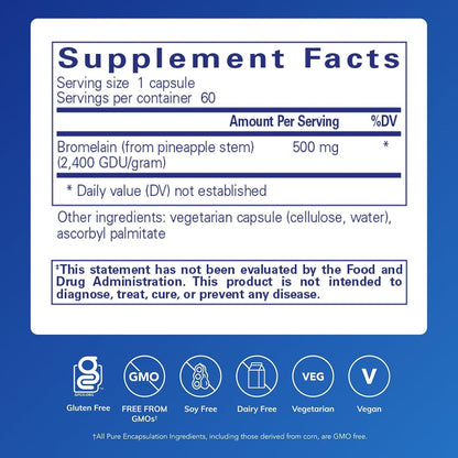 Pure Encapsulations Bromelain 2400 500 mg, 60 Capsules