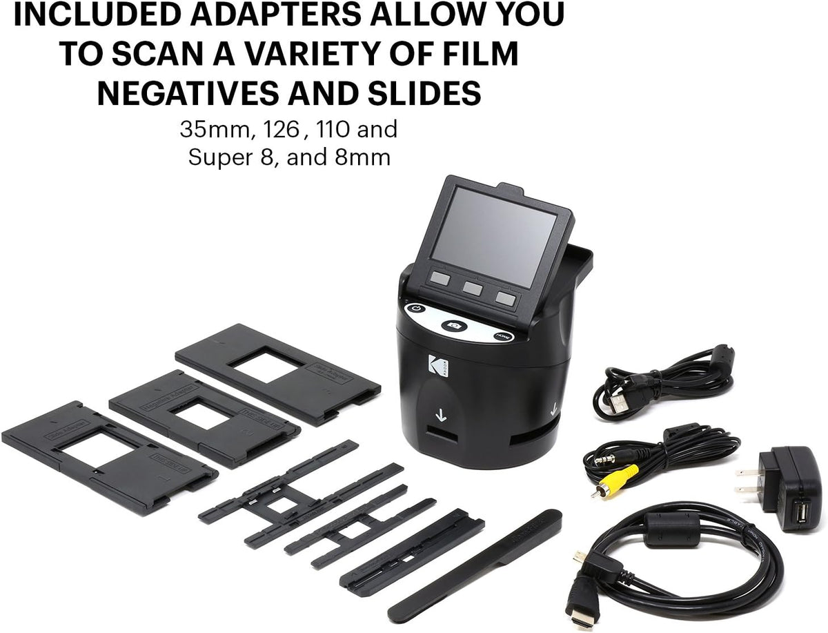 KODAK SCANZA Film & Slide Scanner, 3.5" LCD, 35mm, 126, 110, Super 8 & 8mm