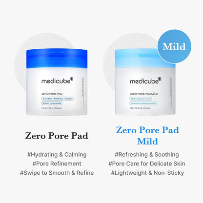 medicube Toner Pads Zero Pore Pad Mild 2.0, Gentle Exfoliation & Pore Care