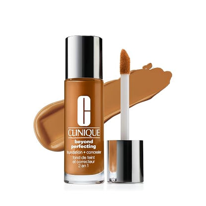 Clinique Beyond Perfecting Lightweight Liquid Foundation + Concealer For Dry Combination to Oily Skin Types | Full Coverage + Natural Matte Finish