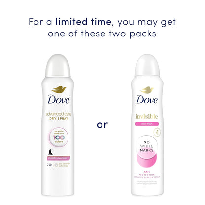 Dove Advanced Care Clear Finish Antiperspirant Dry Spray for Women, 72H Sweat & Odor Protection, Pro-Ceramide Technology, No White Marks, Alcohol Free, Size: 3.8 oz (1 Count)