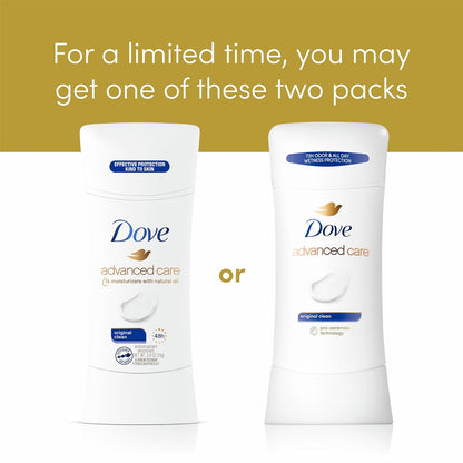 Dove Advanced Care Antiperspirant Deodorant Stick Original Clean 4 Count For helping skin barrier repair after shaving by boosting ceramide levels in your skin 2.6 oz