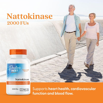 Doctor's Best Nattokinase 2000 FU Supplement, for Men & Women, 270 Veg Caps