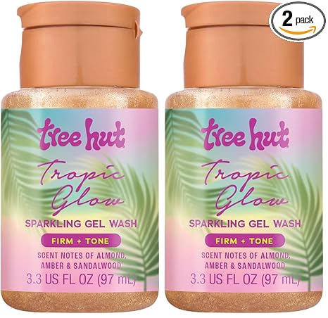 Tree Hut Tropic Glow Foaming Gel Wash, Hydrating Body Wash, Travel Size, 3.3oz (Pack of 2)