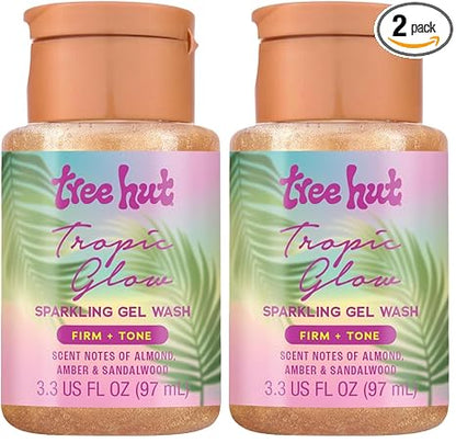 Tree Hut Tropic Glow Foaming Gel Wash, Hydrating Body Wash, Travel Size, 3.3oz (Pack of 2)