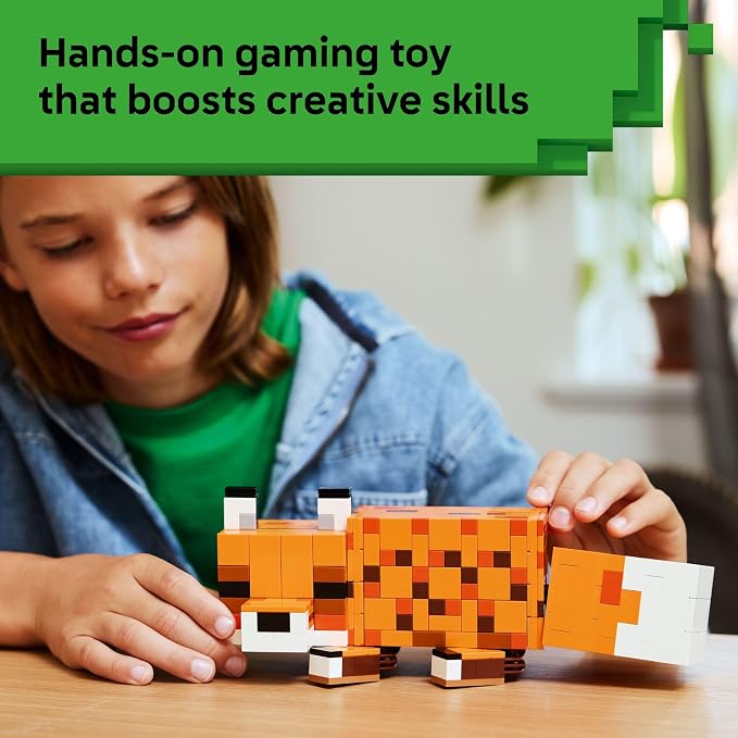 LEGO Minecraft The Fox Building & Pretend Play Toy for Boys & Girls - Poseable Video Game Character for Kids, Ages 10+ - Room Decor for Gaming Fans - Gift Idea for Birthdays - 21588