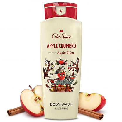 Old Spice Body Wash for Men, Fallidudes Edition, 24/7 Frightful Freshness, Long Lasting Cleanse & Refresh, Apple Crumbro with Apple Cider Scent, 16 oz