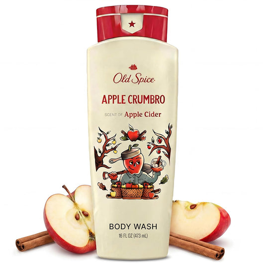 Old Spice Body Wash for Men, Fallidudes Edition, 24/7 Frightful Freshness, Long Lasting Cleanse & Refresh, Apple Crumbro with Apple Cider Scent, 16 oz