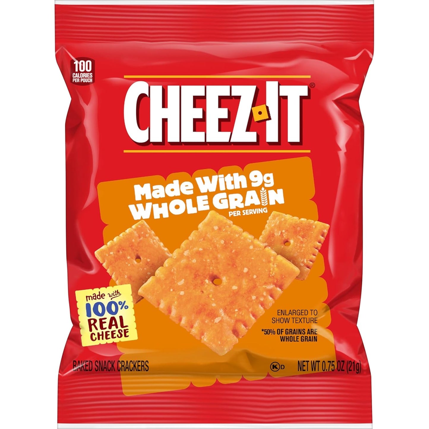 Cheez-It Cheese Crackers, Baked Snack Crackers, Made with Whole Grain, Original (175 Pouches)