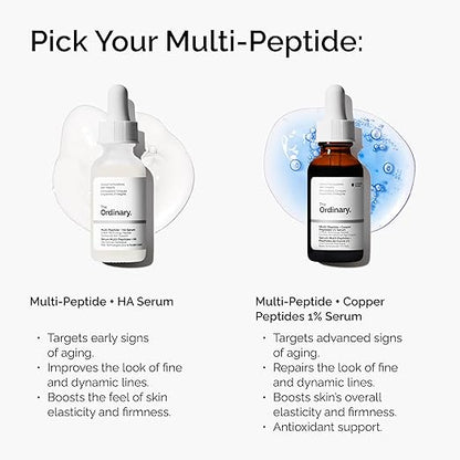 The Ordinary Multi-Peptide + Copper Peptides 1%, GHK-Cu Anti-Aging Serum for Fine Lines and Skin Elasticity (Pack of 2)