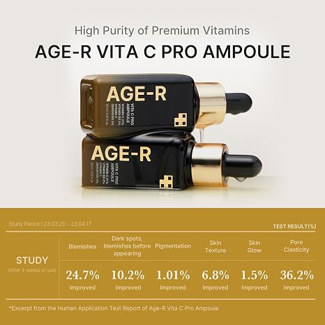Medicube Age-R Vita C Pro Ampoule -Vitamin C Serum for Pigmentation, Uneven Skin Tone, and Hydration - Boost Absorption and Radiance by up to 780% with Age-R Booster Pro