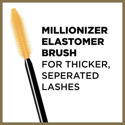 L’Oreal Paris Makeup Voluminous Million Lashes Mascara, Volumizing Collagen Infused Eye Makeup, Amplifying Mascara Brush, Washable, Blackest Black, 0.3 Fl Oz., 1 Count