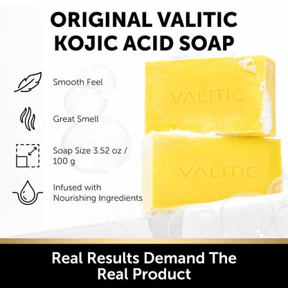 VALITIC Brightening Lemon Turmeric Kojic Acid Soap for Dark Spots, 2 Pack