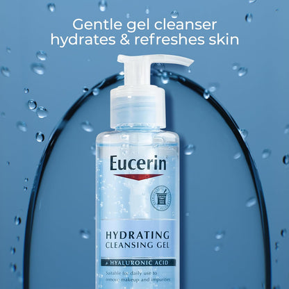 Eucerin Hydrating Cleansing Gel with Hyaluronic Acid, 6.8 FL OZ
