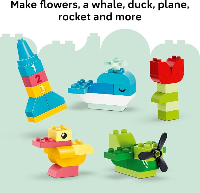 LEGO DUPLO Classic Colorful Creative Box 10479 | Building Toys for Toddlers, Ages 1.5+, Sturdy Build for Pretend Play, Develops Fine Motor Skills, 80 pieces, Gift Idea