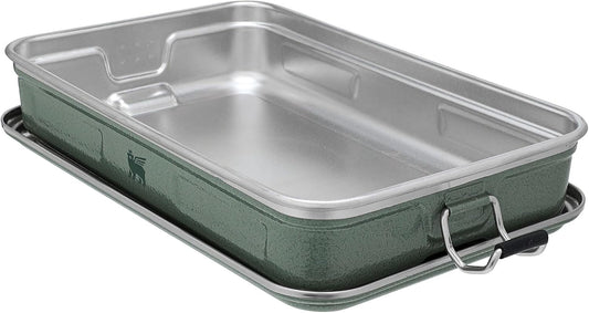 STANLEY Classic Legendary Useful Box 1.25 qt | Metal Snack and Lunch Box | Durable Stainless Steel Travel Food Storage Container | Hiking, Camping, School, or Work | BPA-Free | Hammertone Green