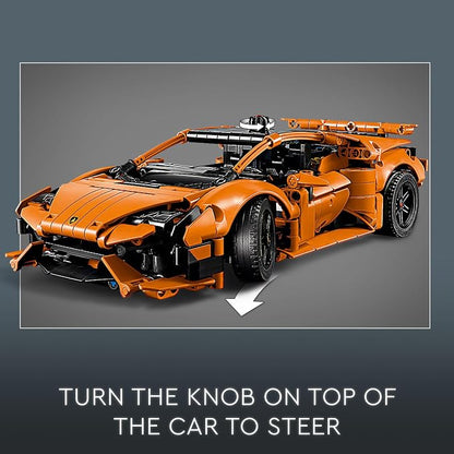 LEGO Technic Lamborghini Huracán Tecnica Orange Toy Cars - Building Toys for Kids, Boys & Girls, Ages 9+ - Lamborghini Toy Car W/ V10 Engine & Steering - Gift Ideas for Birthdays - 42196