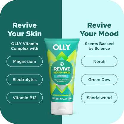 OLLY Body Wash & Body Scrub Mini pack 4 Count 3 oz