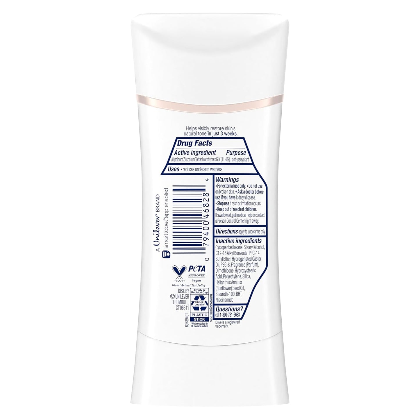 Dove Even Tone Antiperspirant Deodorant Stick Apple Blossom & Mango Butter 3 Count For Uneven Skin Tone 2.6 oz