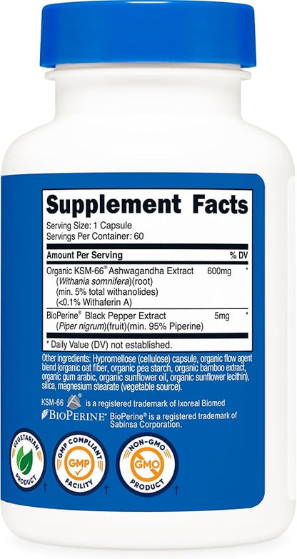 Nutricost KSM-66 Ashwagandha Root Extract (600mg) 60 Capsules