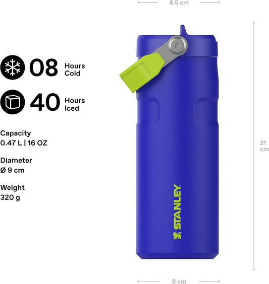 Stanley 1913 Flip Straw Drinking Bottle 0.47 L Cobalt Chartreuse