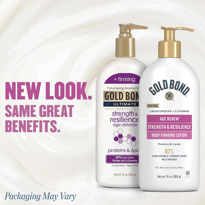 Gold Bond Age Renew Strength & Resilience Lotion for Mature Skin, 13 Oz. | Firming Body lotion with Proteins & Lipids for aging skin, lightweight, non-greasy and dermatologist-tested