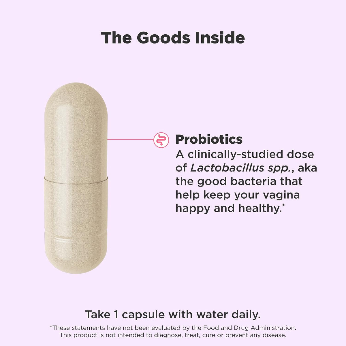 OLLY Happy Hoo-Ha Capsules, Probiotics for Women or People wth Vaginas, Vaginal Health and pH Balance, * 10 Billion CFU, Gluten Free, 25 Count (Pack of 2)