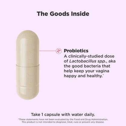 OLLY Happy Hoo-Ha Capsules, Probiotics for Women or People wth Vaginas, Vaginal Health and pH Balance, * 10 Billion CFU, Gluten Free, 25 Count (Pack of 2)
