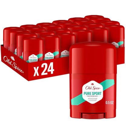 Old Spice Antiperspirant Deodorant For Men, High Endurance, 24/7 Sweat Defense & Odor Protection, 24/7 Freshness & Lasting Scent, Pure Sport Scent, 0.5 oz (Pack of 24)