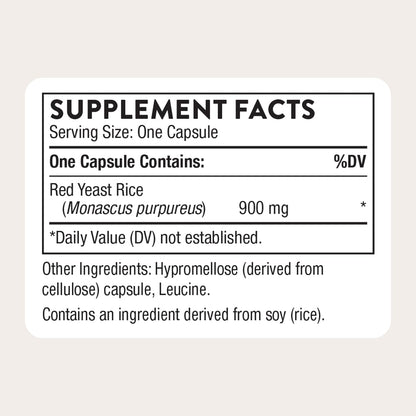 THORNE Red Yeast Rice, 900 mg per Capsule, 120 Capsules