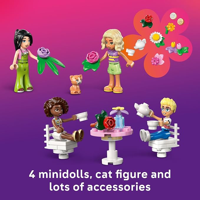 LEGO Friends Plant Café & Flower Shop Pretend Play Building Toy - Playset with 4 Minidolls and Cat Toy for Creative Storytelling - Birthday Gift Idea for Girls and Boys, Ages 9 and Up - 42671