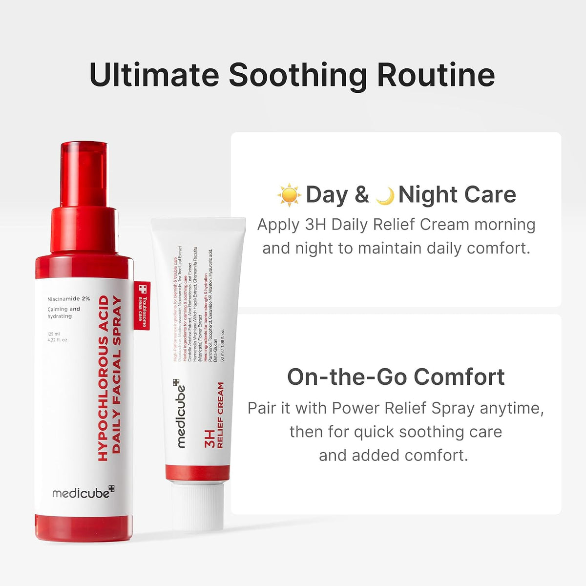 medicube Clear Skin Rescue Trio - Relief Cream, Peel Shot, Soothing Spray
