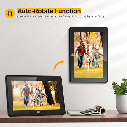 KODAK 10.1 Inch WiFi Digital Picture Frame, IPS Touch Screen HD Display with 16GB Storage, Share Video Clips and Photos Instantly Via E-Mail or App, Effortless to Set up - Black