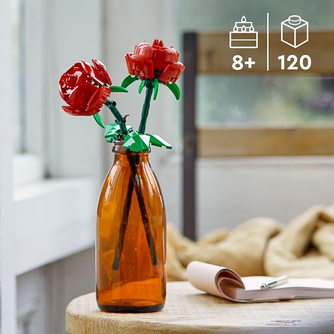 LEGO Roses - Building Toy for Kids, Girls & Boys, Ages 8+ - Artificial, Fake Roses for Home Decor & Display - Gift Idea for Plant & Flower Lovers - 40460