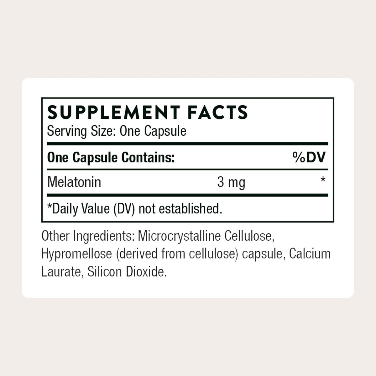 THORNE Melaton-3, 3 mg Melatonin Supplement, 60 Capsules