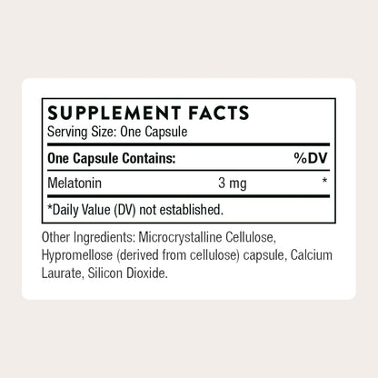 THORNE Melaton-3, 3 mg Melatonin Supplement, 60 Capsules