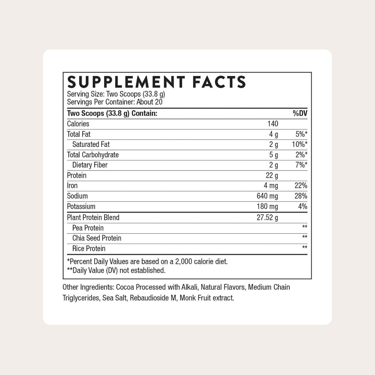 THORNE Plant Protein, 22 g Pea, Rice & Chia Protein Powder, 20 Servings