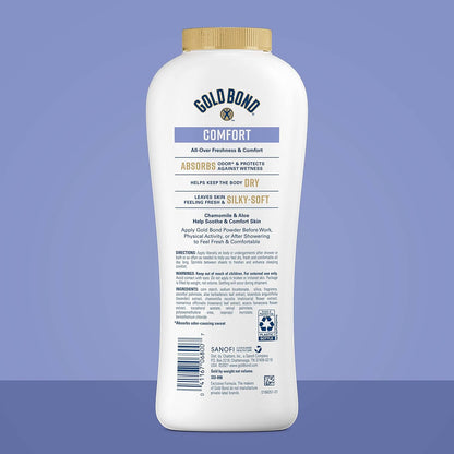 Gold Bond Comfort Body Powder for Men and Women, 10 oz., Talc-Free, Fresh Clean Scent With Aloe & Chamomile (Pack of 2)