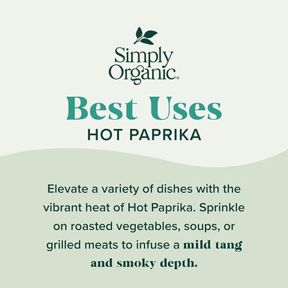 Simply Organic, Paprika Hot, 2.86 Ounce