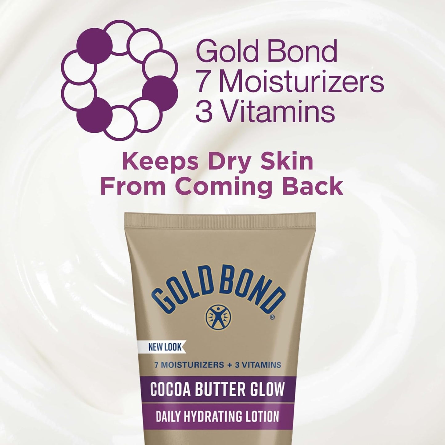 Gold Bond Cocoa Butter Glow Daily Hydrating Lotion with Shea Butter, Cocoa Butter & Coconut Oil, Exfoliating Moisturizer for Dry Skin, 5.5 oz.