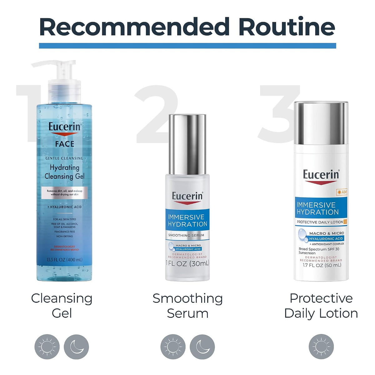 Eucerin Immersive Hydration Daily Face Lotion SPF 30, 1.7 Fl Oz (Pack of 12)
