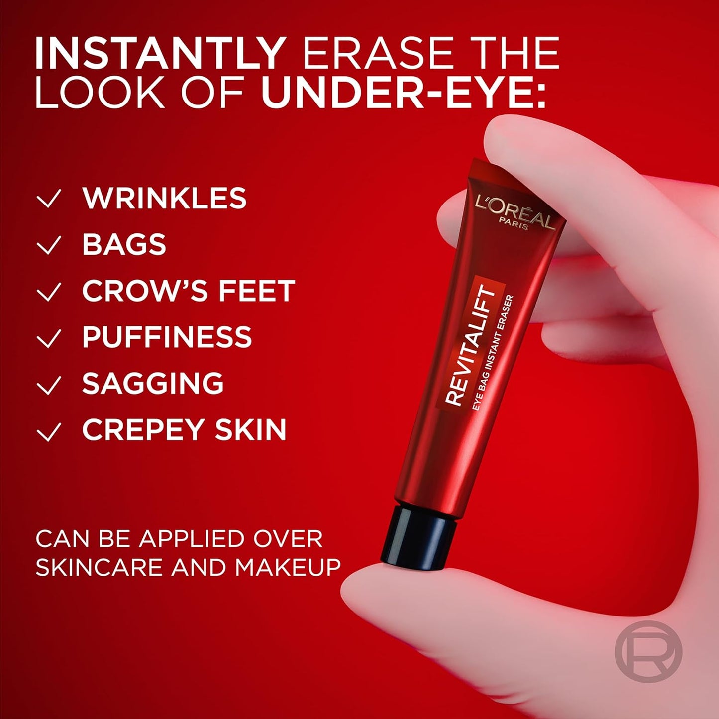 L'Oreal Paris Revitalift Triple Power Eye Bag Instant Eraser, Eye Tightener Treatment to Firm Bags, 0.5 oz + Sample
