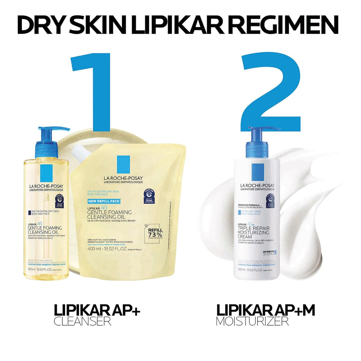 La Roche-Posay Lipikar AP+ Gentle Foaming Cleansing Oil, with Shea Butter